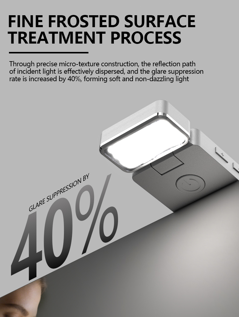 EGH Silvery Rechargeable Reading Light with Type-C 5-Speed Adjustment detail photo