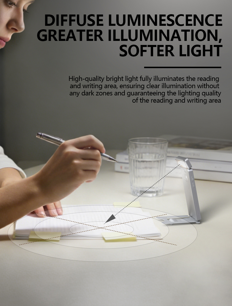 EGH Silvery Rechargeable Reading Light with Type-C 5-Speed Adjustment detail photo