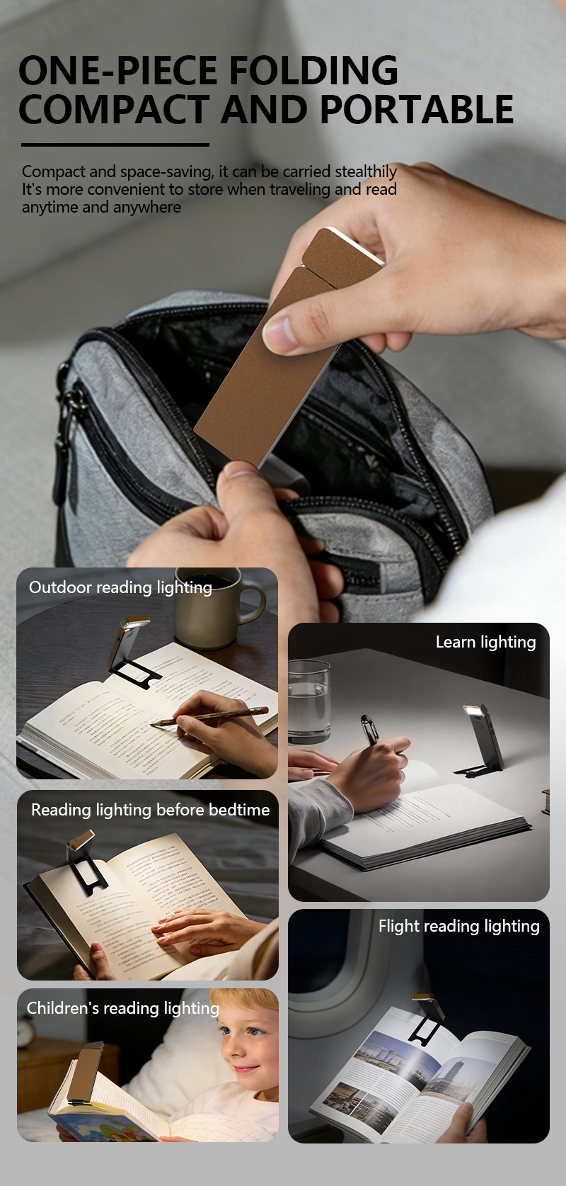 EGH 3 Color Temperature Type-C Yellow Led Book Reading Light detail photo