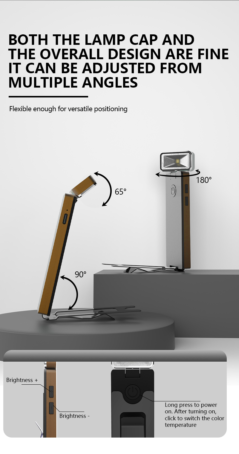 EGH 3 Color Temperature Type-C Yellow Led Book Reading Light detail photo
