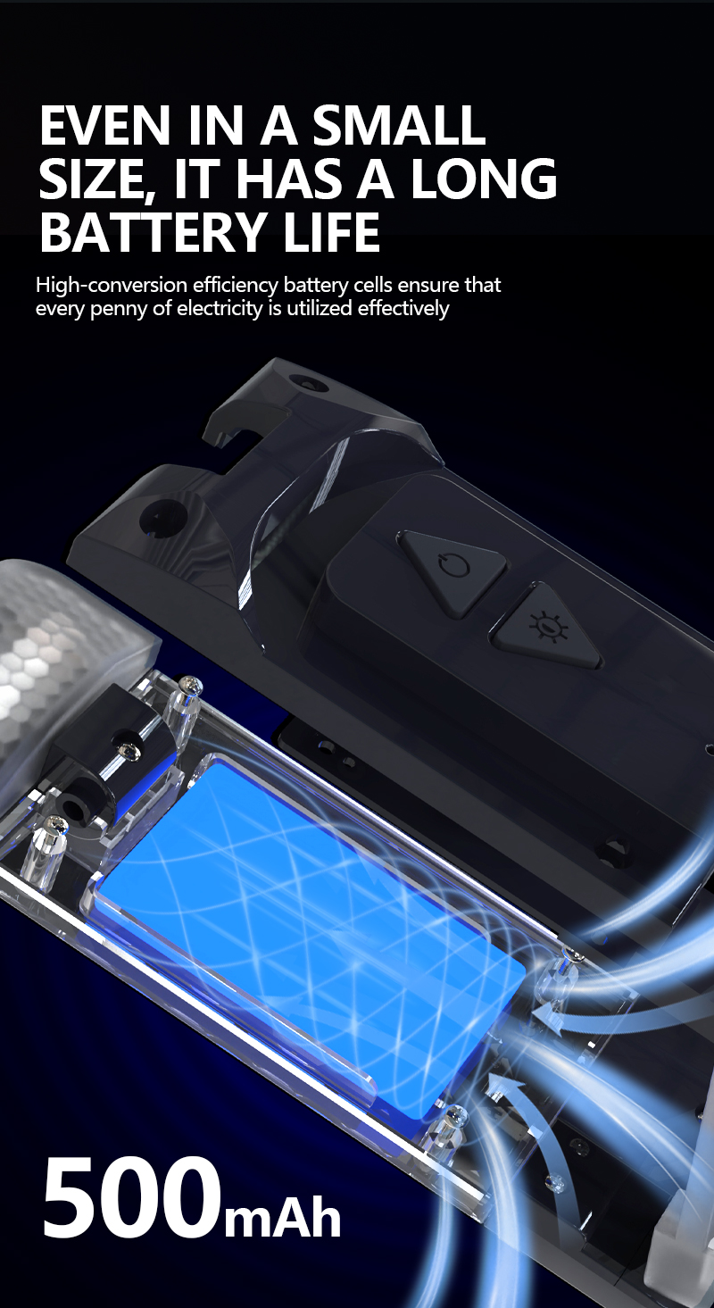 EGH Portable Mini 5-speed Color Adjustment Blue Black USB LED Book Light detail photo