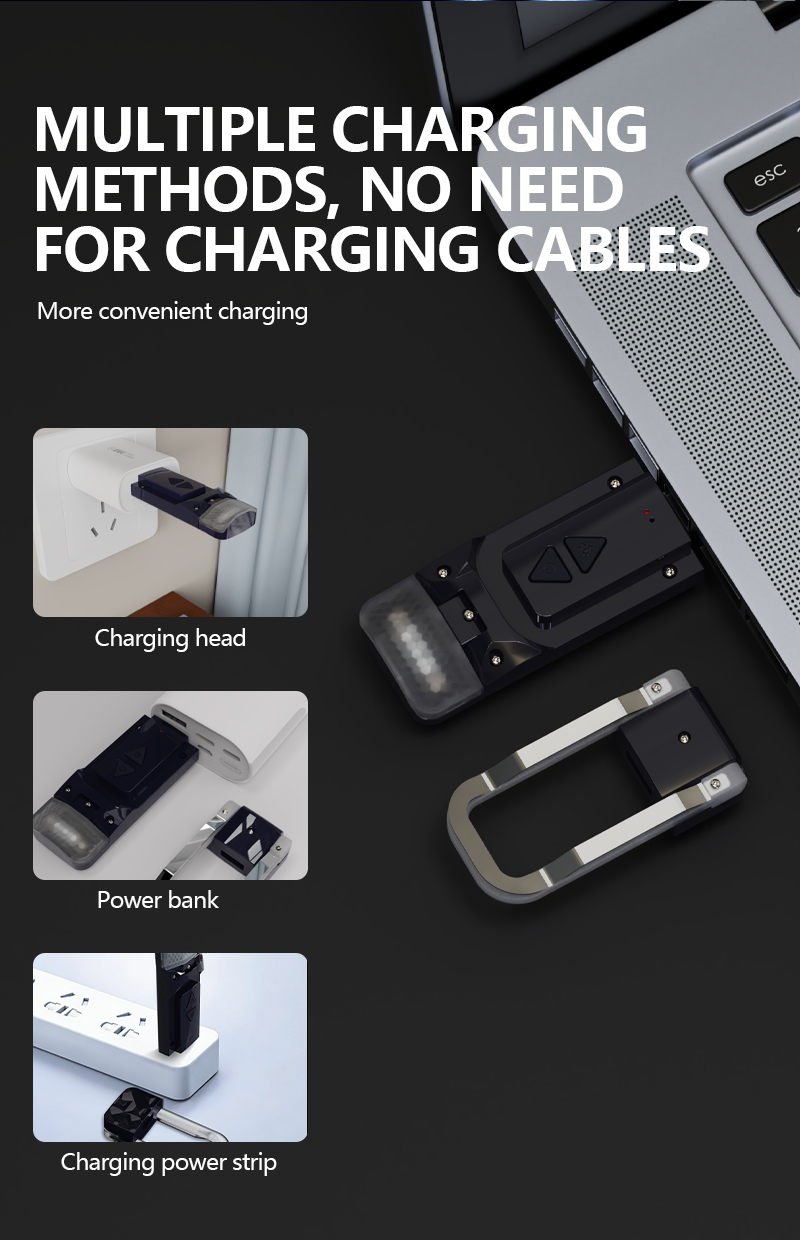 EGH Portable Mini 5-speed Color Adjustment Blue Black USB LED Book Light detail photo