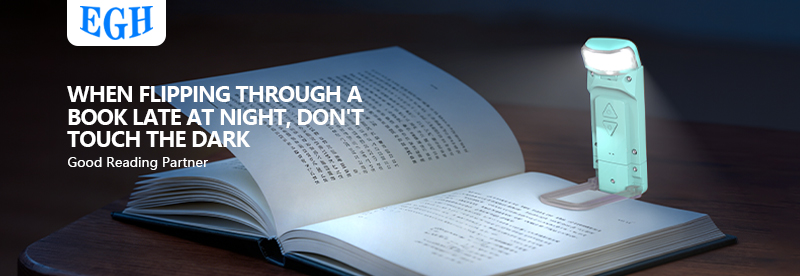 EGH USB Cyan 3 colors temperature Adjustable Brightness Book Light detail photo