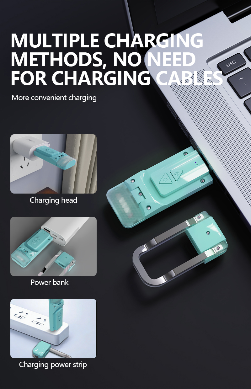 EGH USB Cyan 3 colors temperature Adjustable Brightness Book Light detail photo