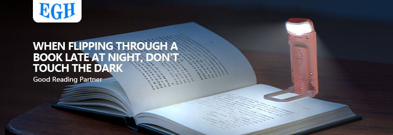 EGH Mini USB 5-Speed Dimming Eye-Comfort Garnet Red Travel Book Light detail photo