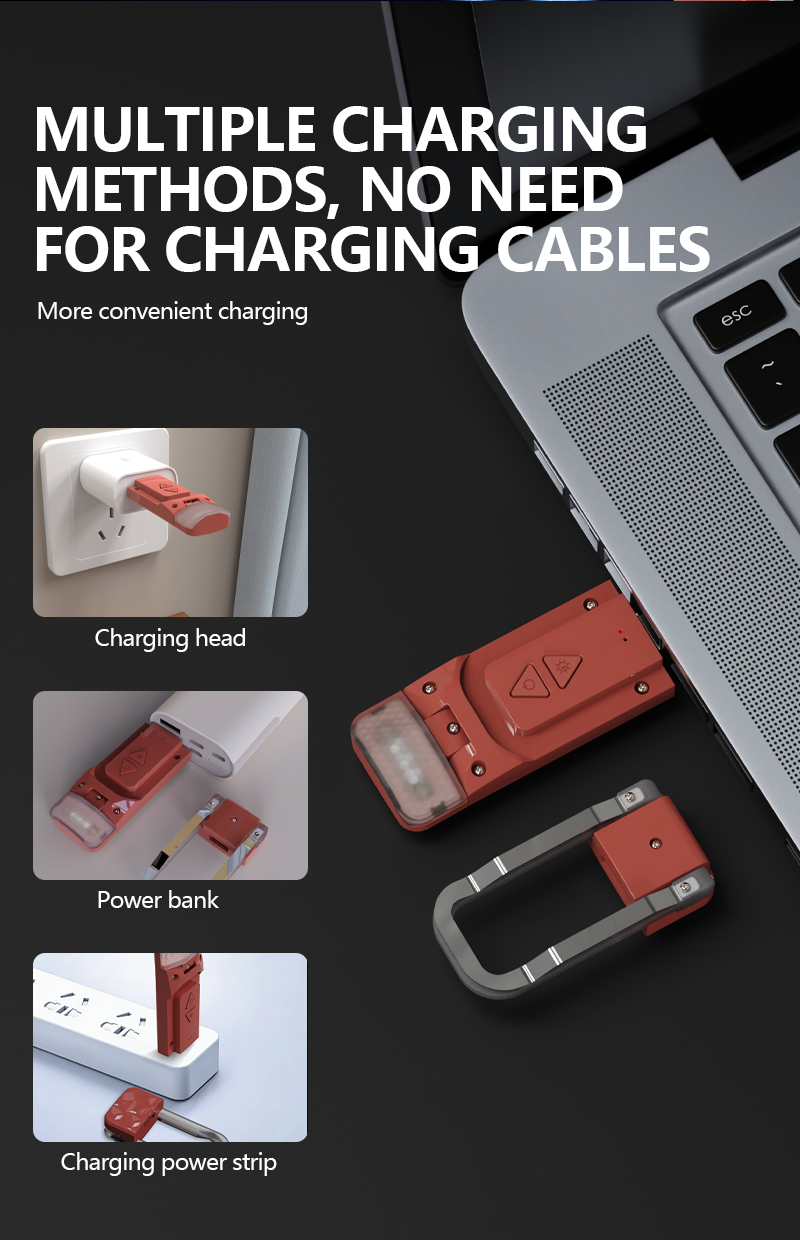 EGH Mini USB 5-Speed Dimming Eye-Comfort Garnet Red Travel Book Light detail photo