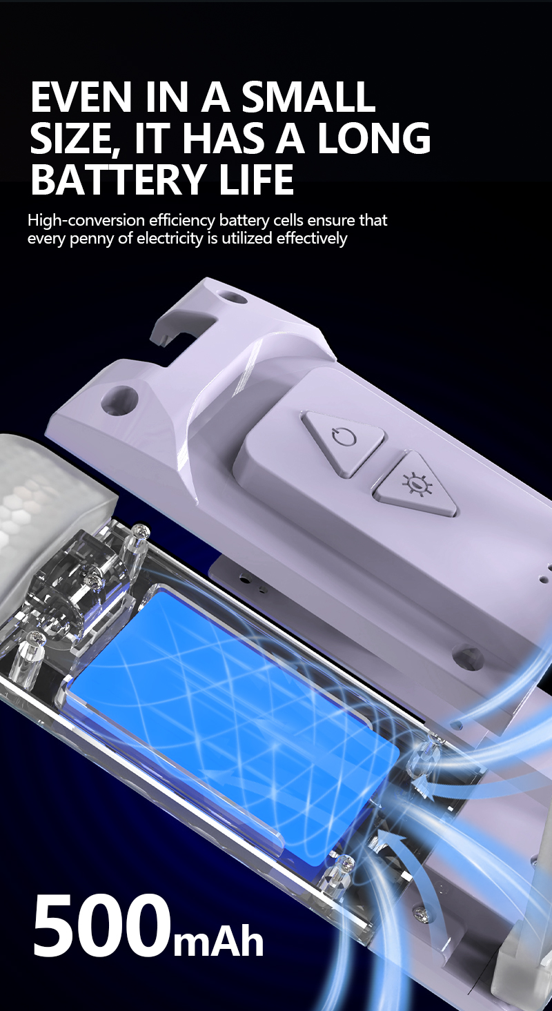 EGH 3 Colors Light Purple USB Rechargeable Book Light detail photo