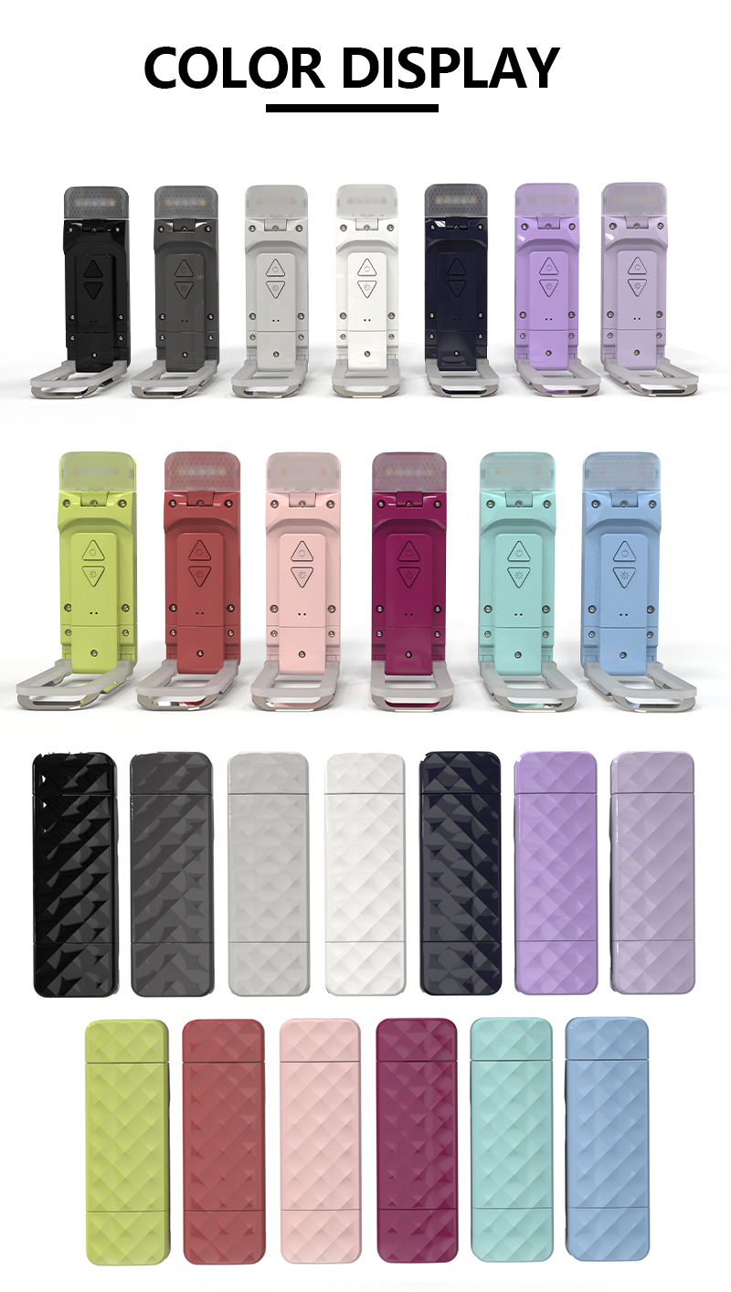 EGH 3 Colors Light Purple USB Rechargeable Book Light detail photo