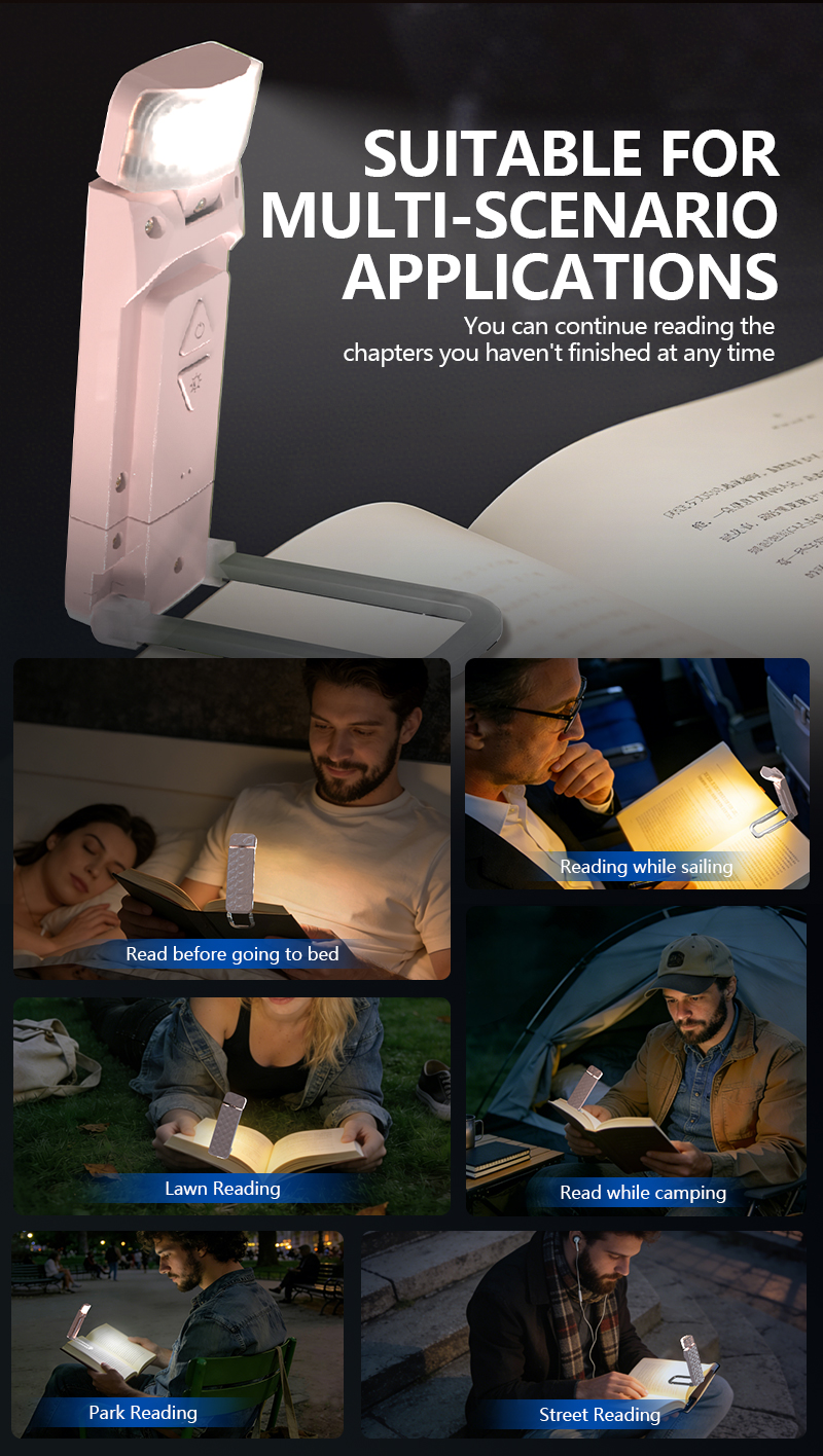 EGH 500mAh Pink USB Clip-on Book Light detail photo