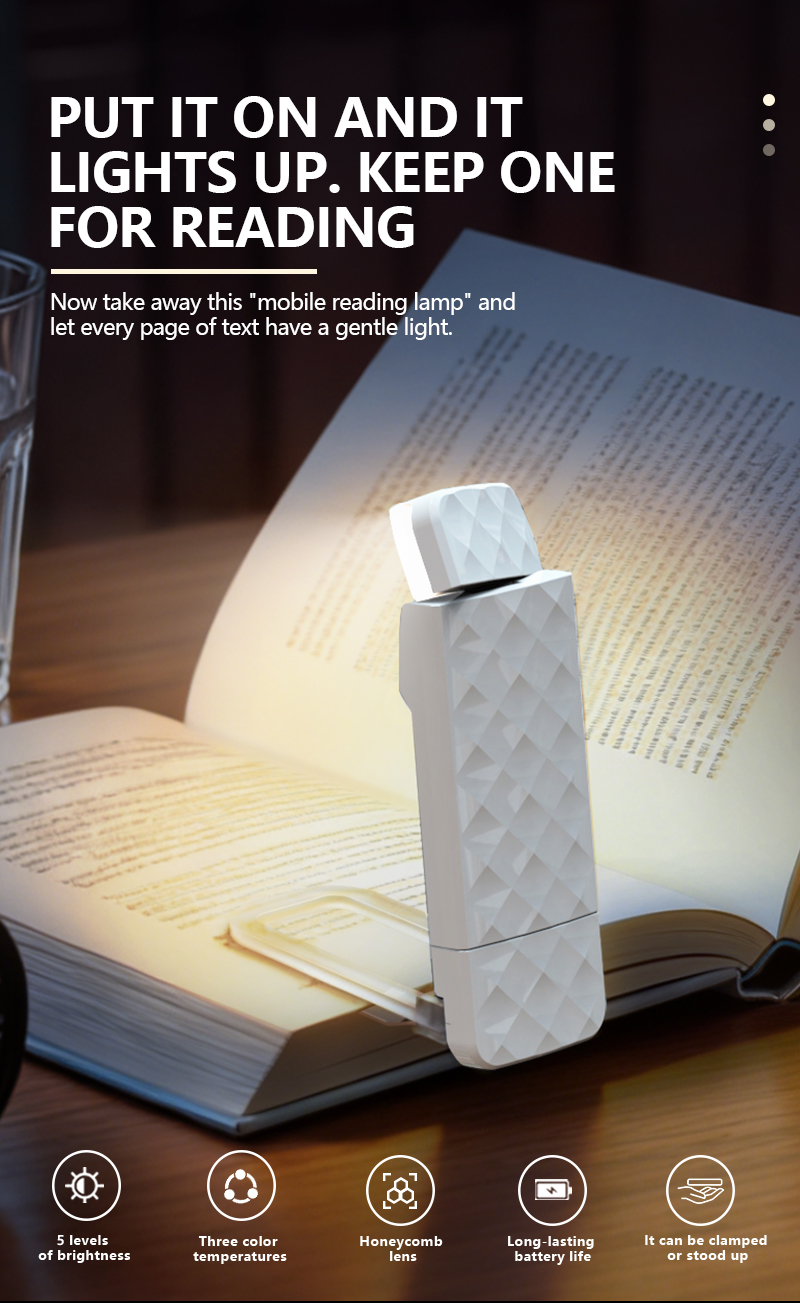 EGH White 500mAh LED USB Book Light