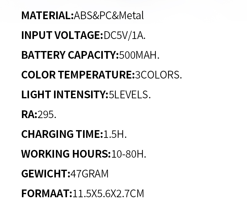 EGH White 500mAh LED USB Book Light detail photo