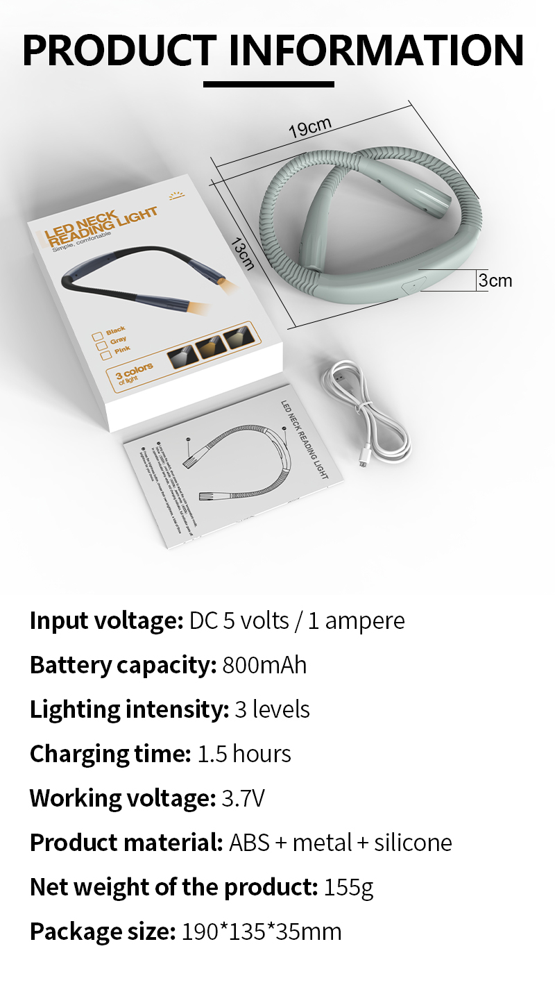 EGH 800mAh Green NECK Reading Lamp