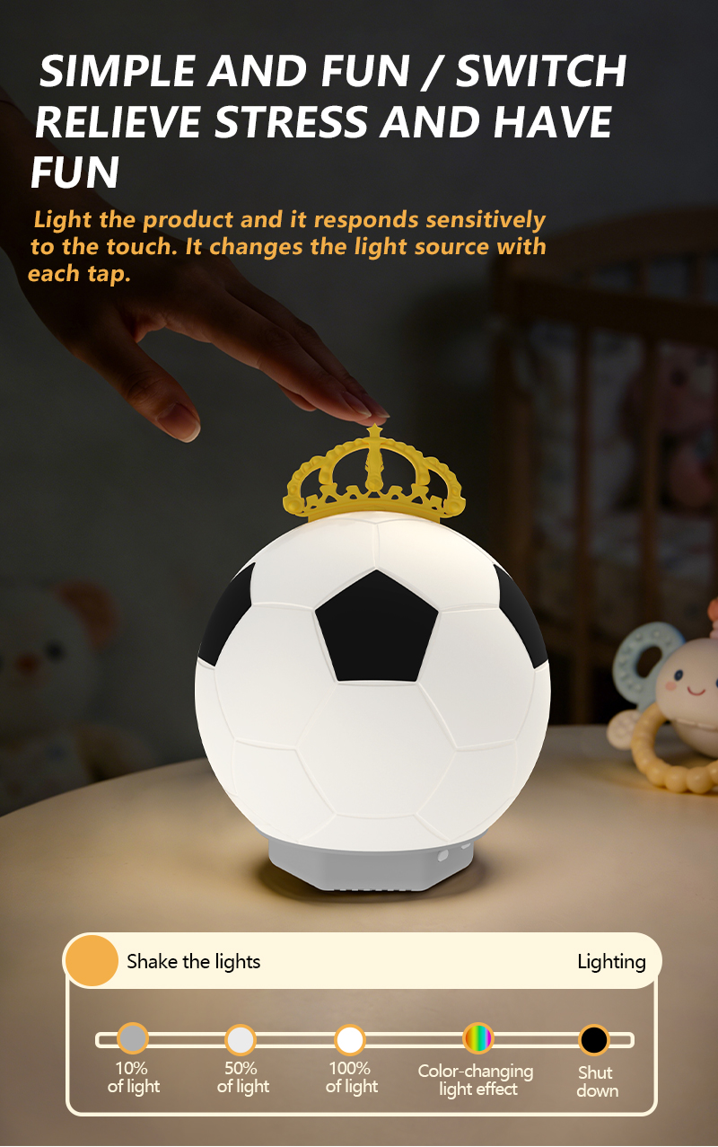 EGH 4IN1 Silicone Football Night Light With Bluetooth Speaker detail photo