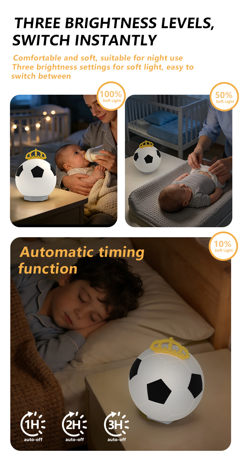 EGH 4IN1 Silicone Football Night Light With Bluetooth Speaker detail photo