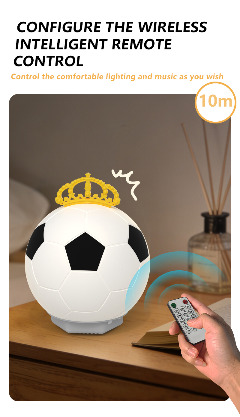 EGH 4IN1 Silicone Football Night Light With Bluetooth Speaker detail photo