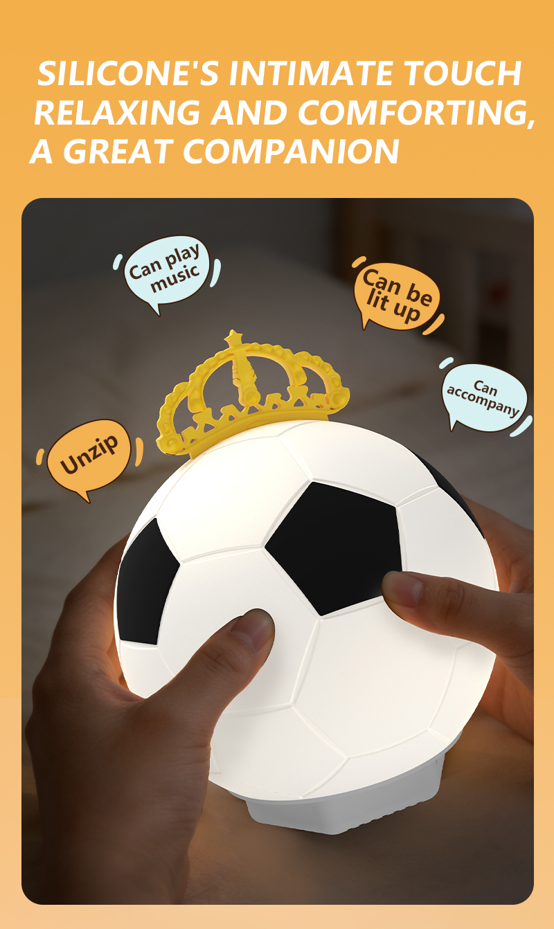 EGH 4IN1 Silicone Football Night Light With Bluetooth Speaker detail photo