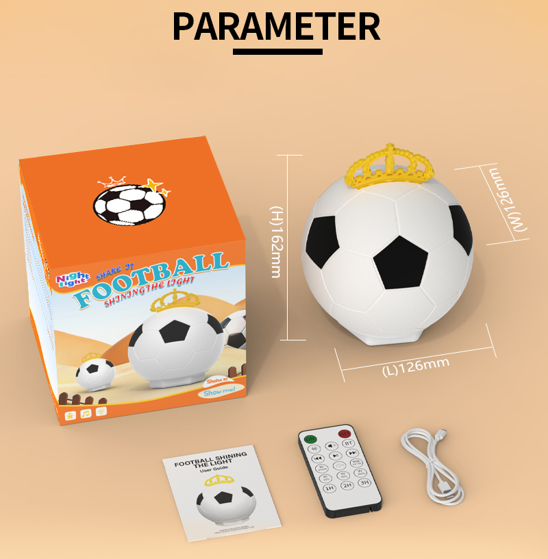 EGH 4IN1 Silicone Football Night Light With Bluetooth Speaker detail photo