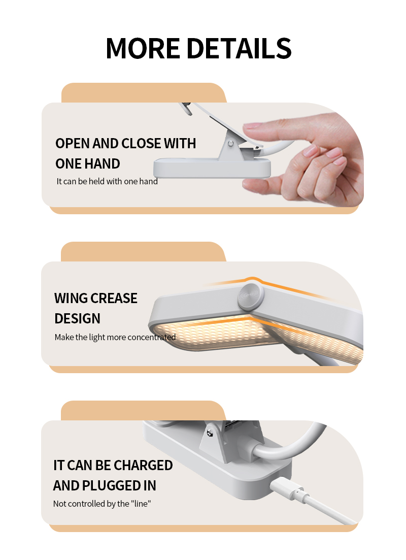 EGH 1000mAh White WING Desk Lamp
