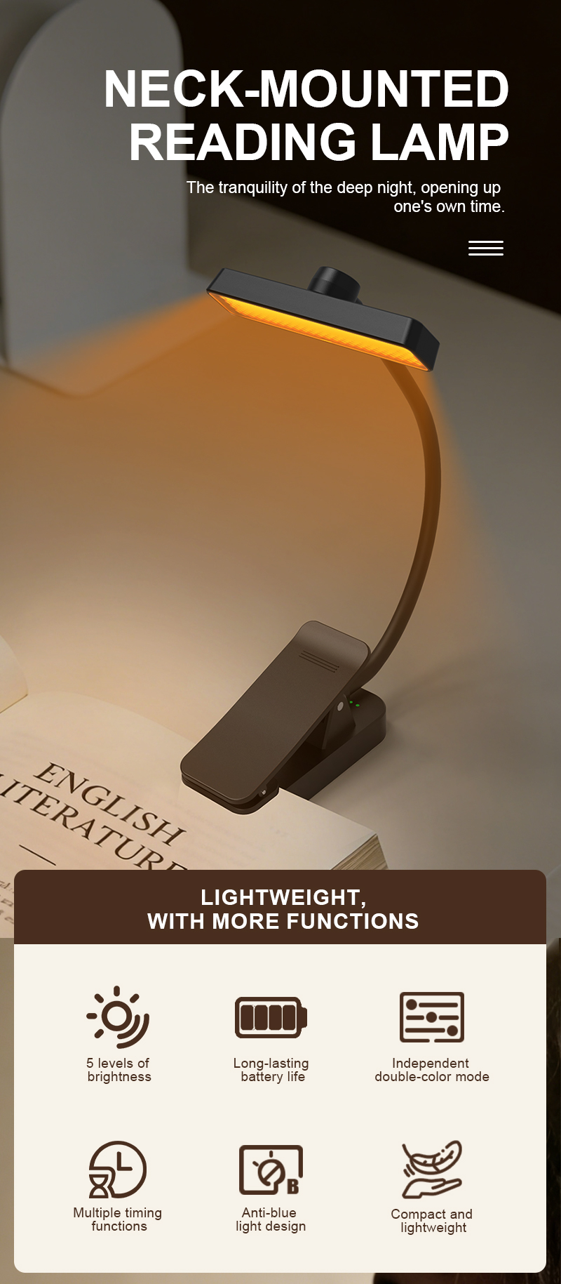 EGH 600nm Amber LED Desk Lamp detail photo