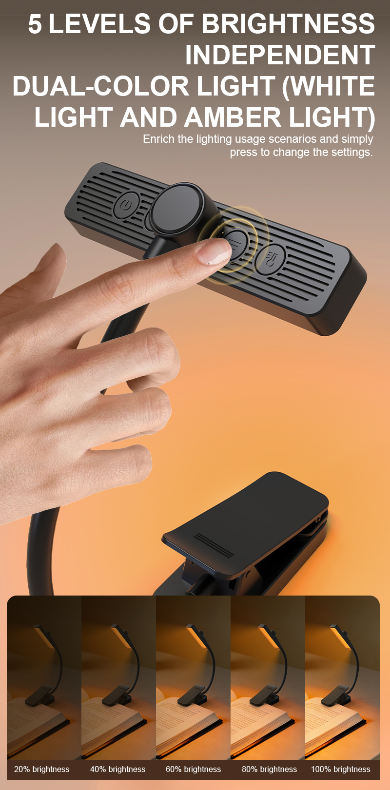 EGH 600nm Amber LED Desk Lamp detail photo