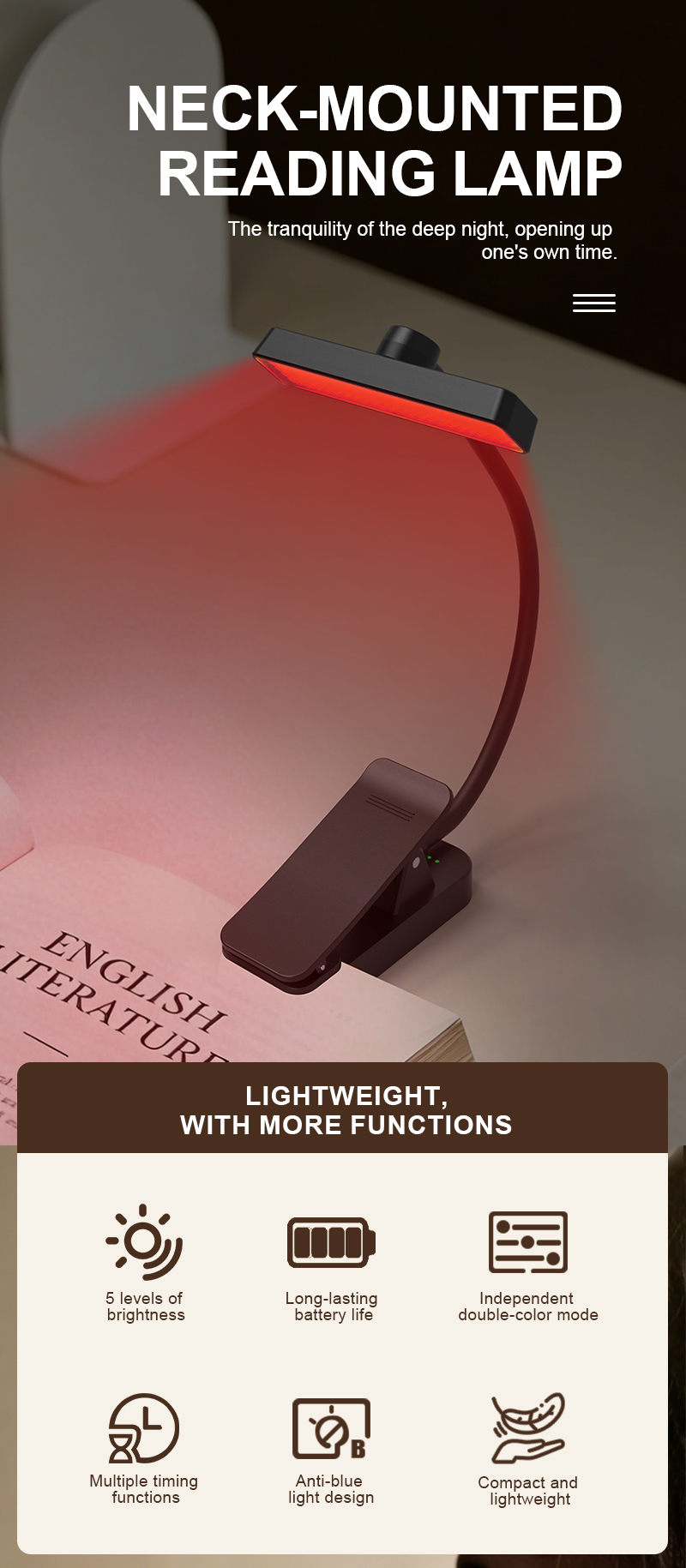 EGH 650nm Clip on Red Desk Lamp main image photo