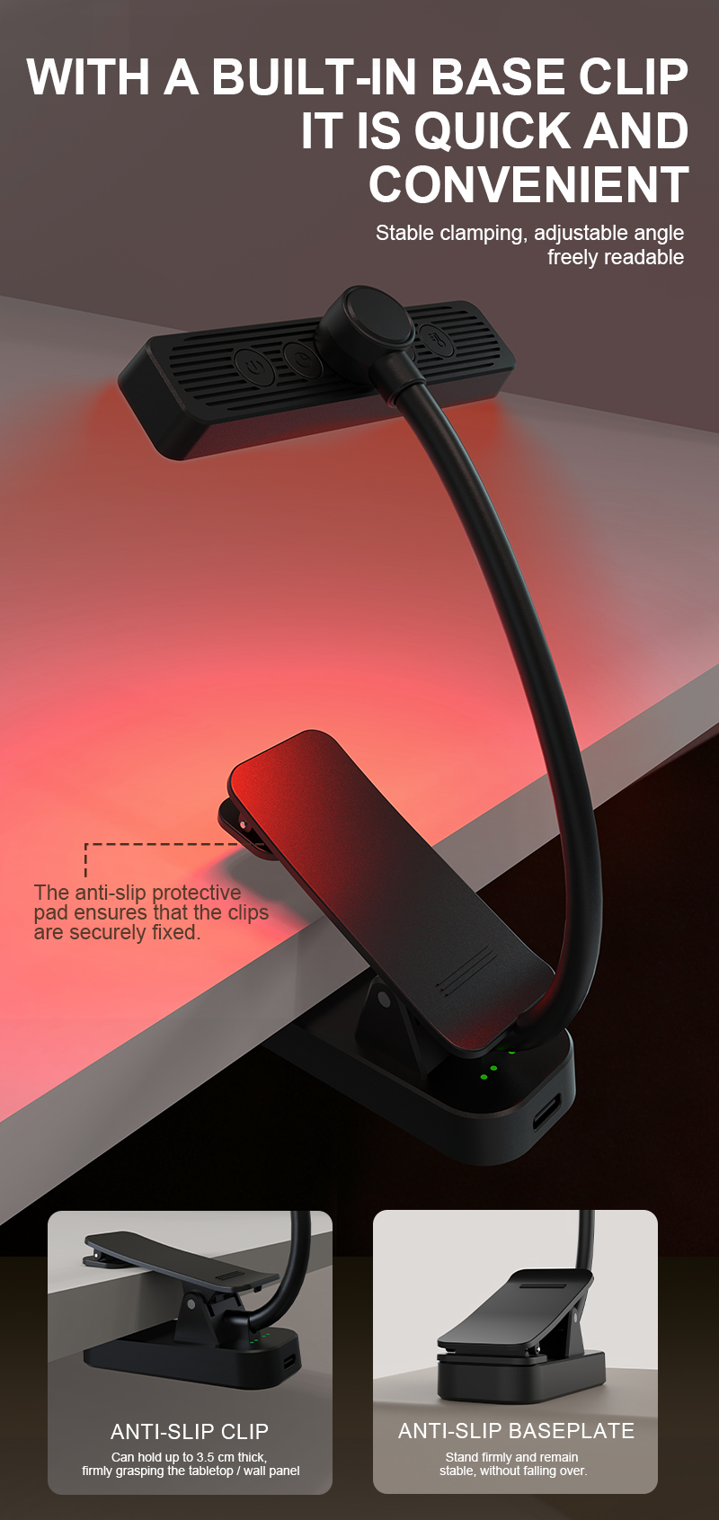 EGH 650nm Clip on Red Desk Lamp main image photo